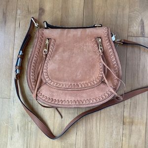 New with authenticity card Rebecca Minkoff suede crossbody saddle bag